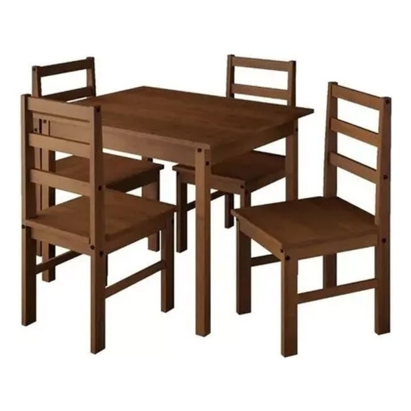Juego De Comedor 4 Sillas De Madera - La Tentación Color Cera