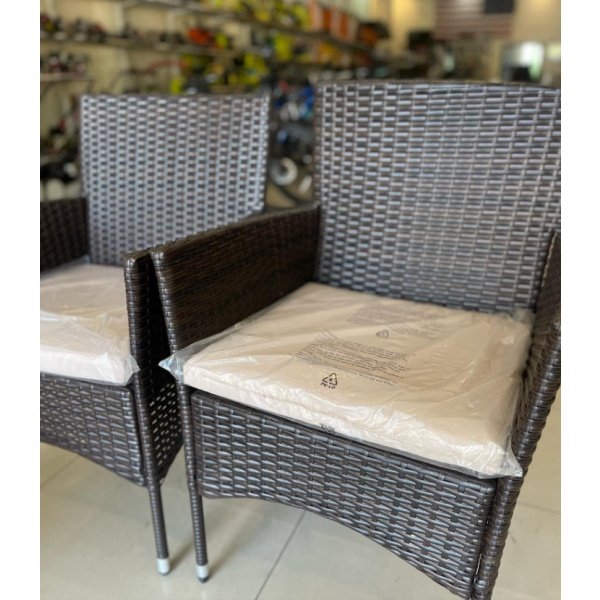 Juego De Jardin Rattan 2 Sillas Y Mesa Exterior Patio - Mweb - Imagen 5