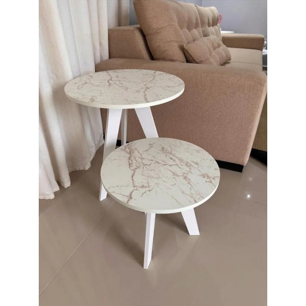 Combo Mesa Ratona Mas Mesa Auxiliar De Arrime Lateral