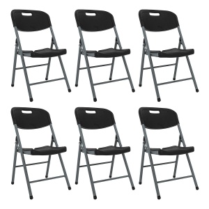 Silla De Jardin Paris Plastica Plegable X6 Garden Life Negro París