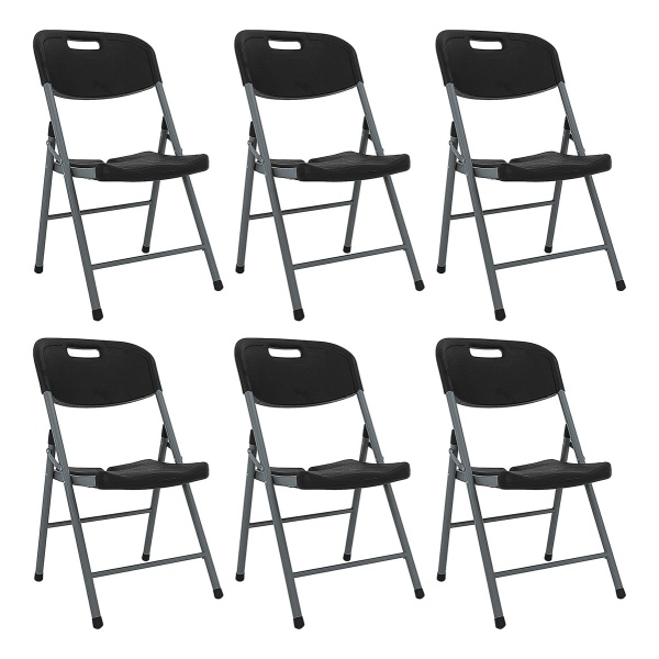 Silla De Jardin Paris Plastica Plegable X6 Garden Life Negro París