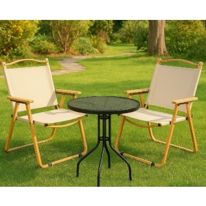 Juego Jardin 2 Sillas Plegables Mesa Exterior Balcón- Mweb