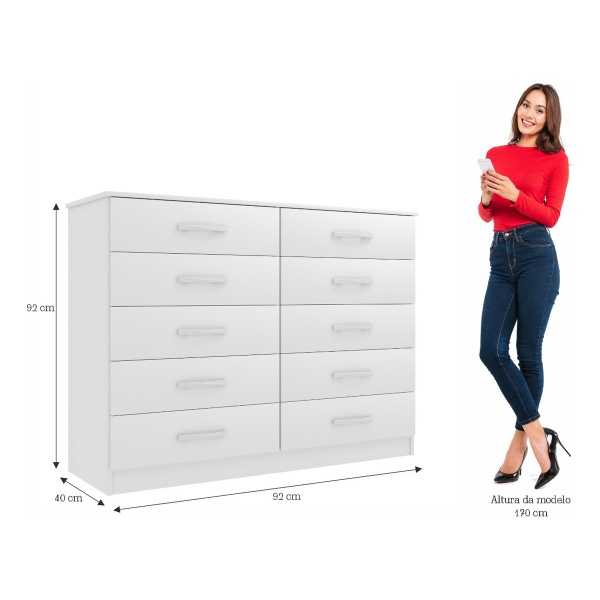 Comoda Cajonera Guardarropa Dormitorio 10 Cajones - Mweb - Imagen 3