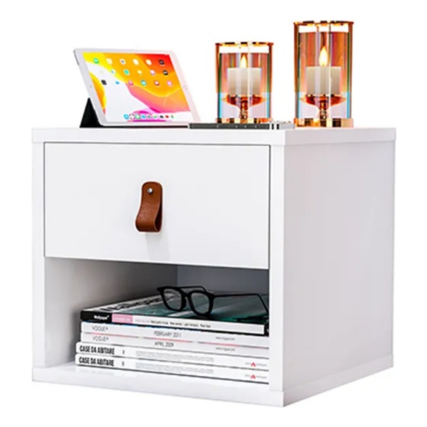 Mesa De Luz Flotante Dormitorio Con Cajón - Muebles Web - Imagen 2