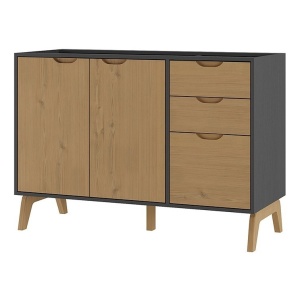 Mueble De Cocina - Bajo Mesada - Aparador - Alacena - Lcm Color Grafito/miel