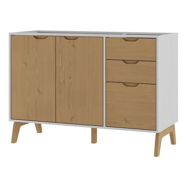 Mueble De Cocina - Bajo Mesada - Aparador - Alacena - Lcm Color Blanco/miel