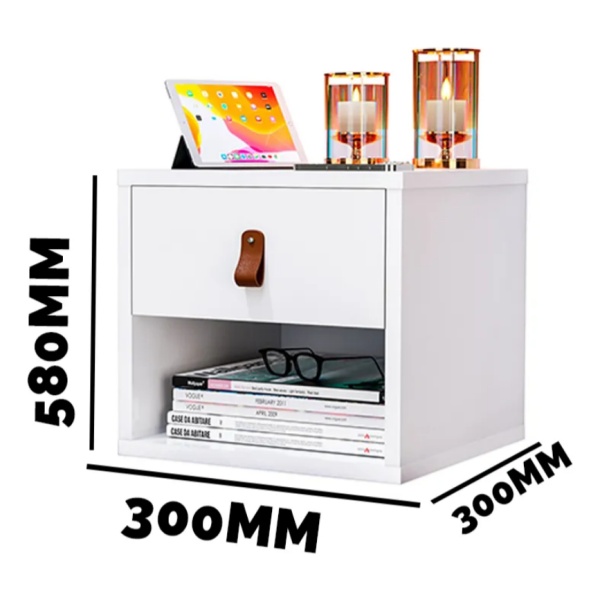 Mesa De Luz Flotante Dormitorio Con Cajón - Muebles Web - Imagen 3