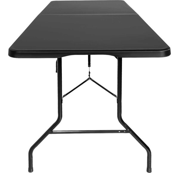 Mesa Plegable 1.80m Portafolio Jardin Exterior Camping Color Negro - Imagen 2