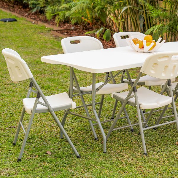 Silla De Jardin Paris Plegable Plastica X6 Garden Life Blanco Silla Paris - Imagen 5