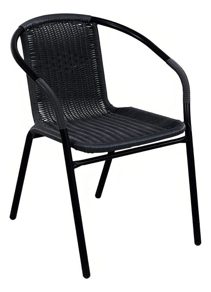 Juego De Jardin Patio Exterior Mesa Sillas Living Rattan Estructura Negro - Imagen 3