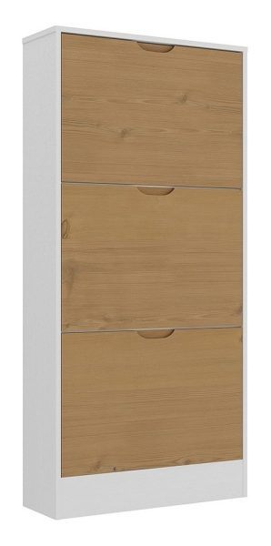 Zapatera Premium 3 Puertas 18 Pares Dormitorio Mueble V Lcm Color Blanco/miel - Imagen 2