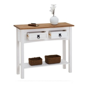 Aparador Bn- Bargueño - Madera - Mesa De Arrime - Living Lcm Color Blanco/roble