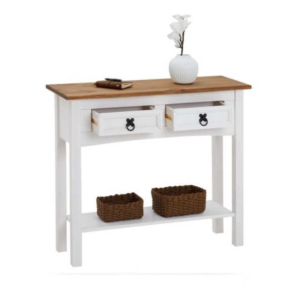 Aparador Bn- Bargueño - Madera - Mesa De Arrime - Living Lcm Color Blanco/roble