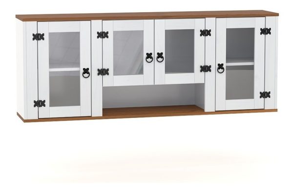 Mueble De Cocina - Aereo 4 Puertas N- Alacena - Madera - Lcm Color Blanco Con Vidrios - Imagen 3