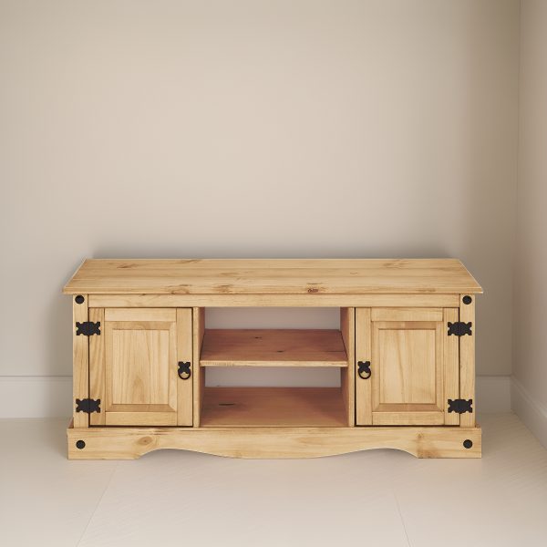 Rack Aparador En Madera Maciza Linea Mexicana Dos Puertas Color Marrón - Imagen 2