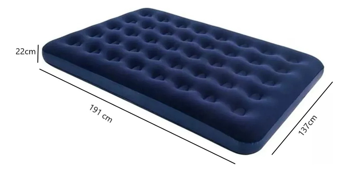 Colchon Broksol Inflable 2 Plaza + Almohada + Inflador - Imagen 6