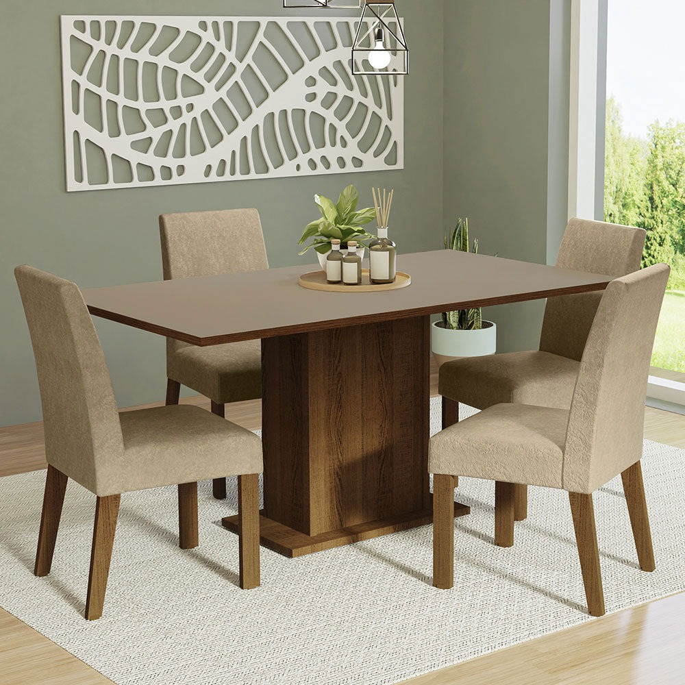 Juego De Comedor Living Mesa Rectangular + 4 Sillas - Mweb
