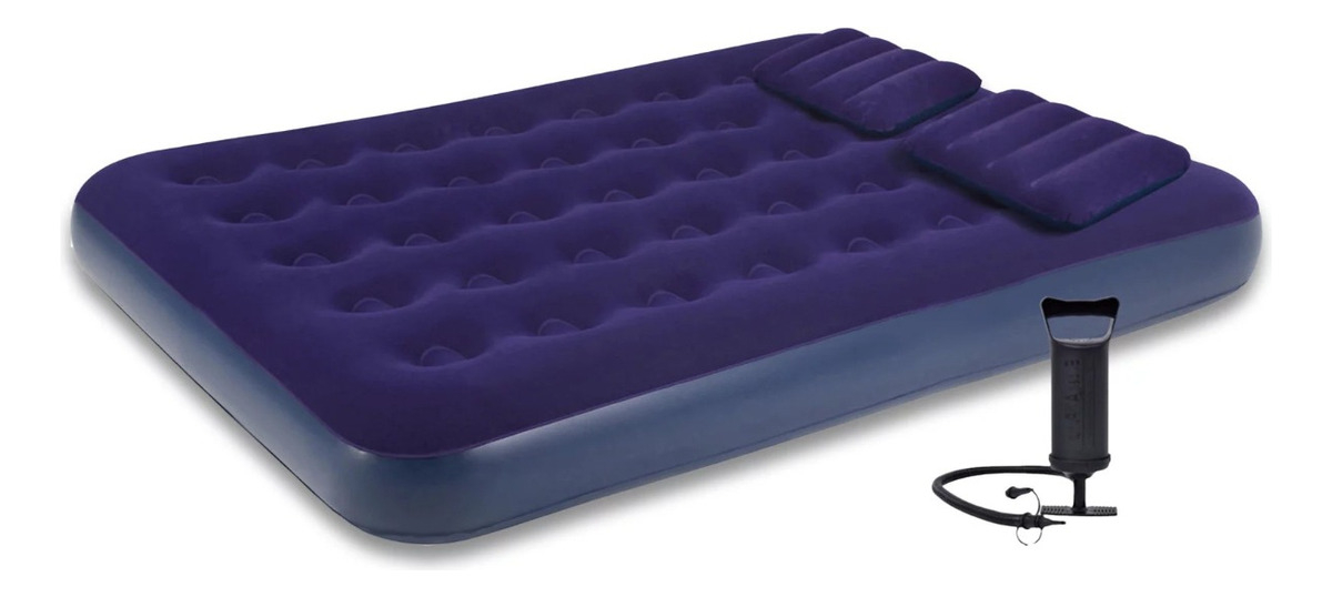 Colchon Broksol Inflable 2 Plaza + Almohada + Inflador - Imagen 2