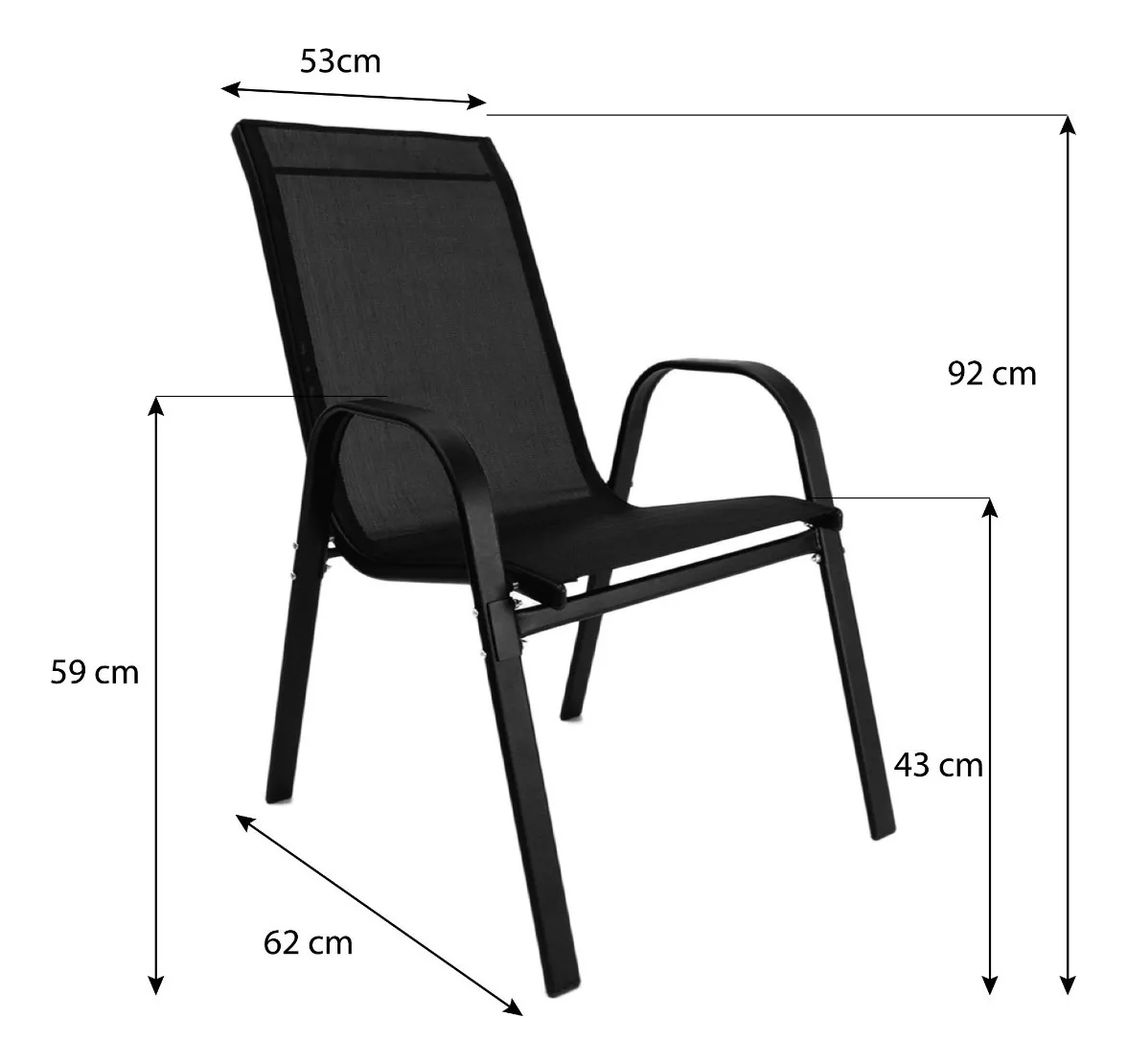Empoli Em-6021 Juego De Terraza Jardín Mesa Vidrio 2 Sillas Impermeable Negro - Imagen 9