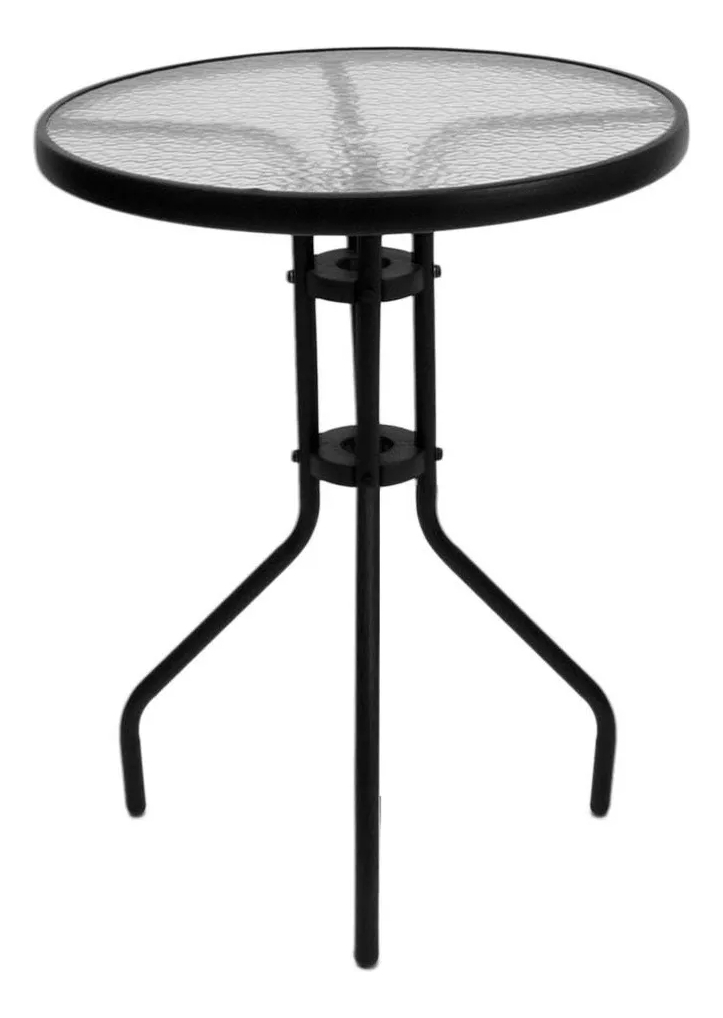 Empoli Em-6021 Juego De Terraza Jardín Mesa Vidrio 2 Sillas Impermeable Negro - Imagen 10