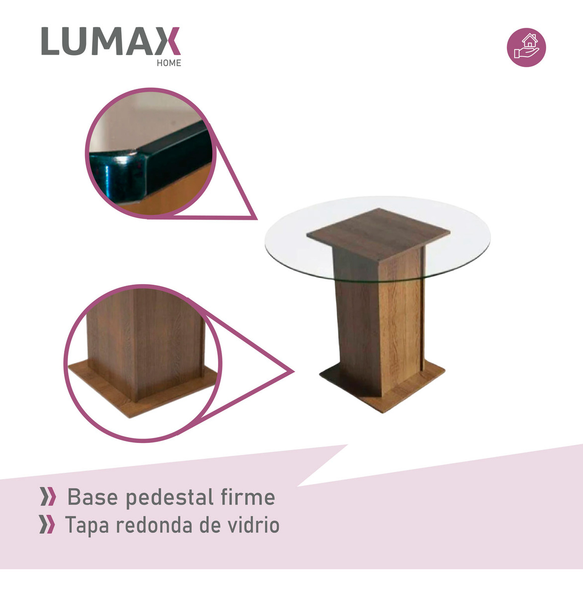 Juego De Comedor Con Mesa Redonda De Vidrio Y 4 Sillas Rústi Color Negro Liso - Imagen 5