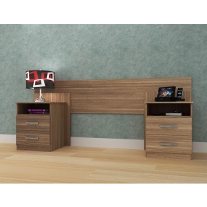 Respaldo Cama 2 Plazas + 2 Mesas De Luz - Muebles Web