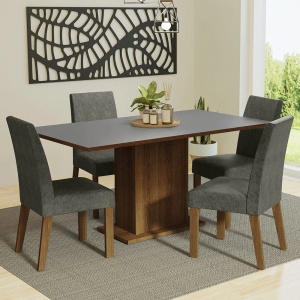 Juego De Living Comedor 4 Silla + Mesa Rectangular - Mweb