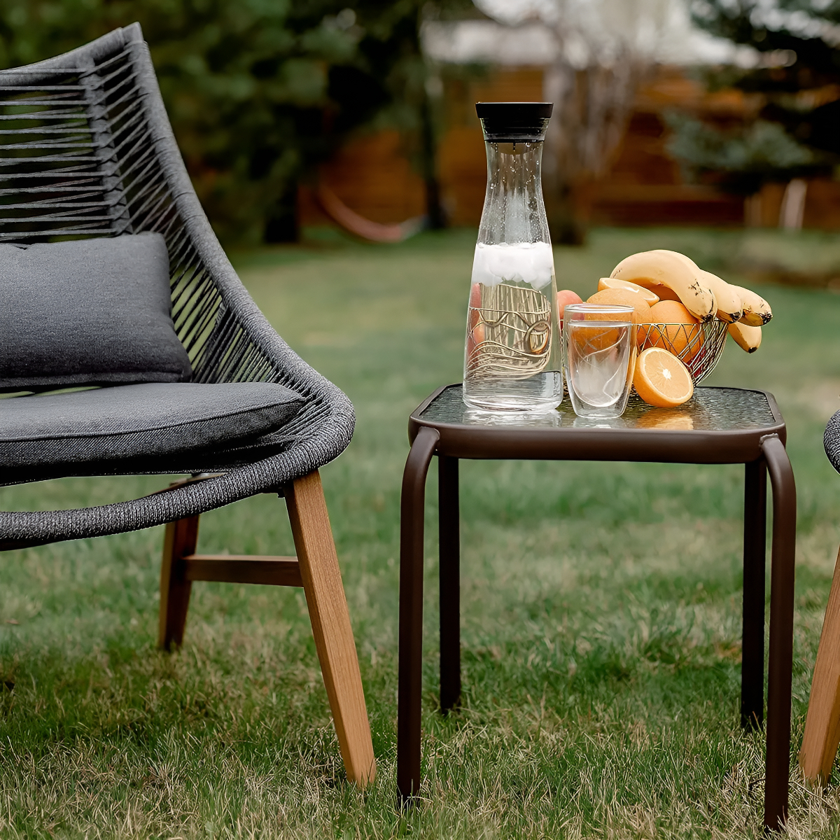 Mesa Baja Jardin Ratona Vidrio Apilable Exterior Balcon - Imagen 6