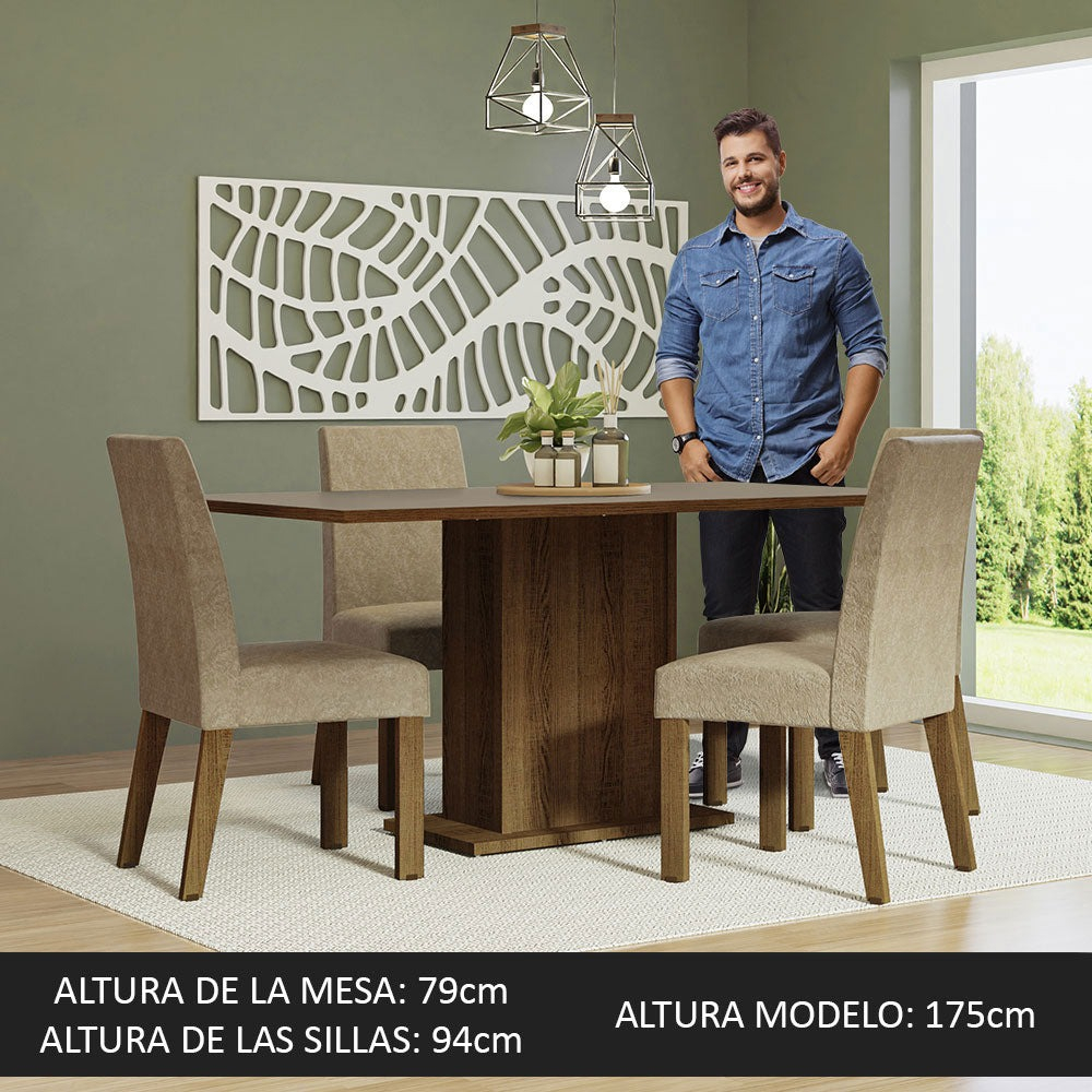 Juego De Comedor Living Mesa Rectangular + 4 Sillas - Mweb - Imagen 2