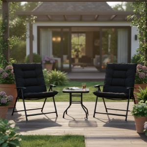 Juego De Jardin Balcon Patio Sillas Plegables Mesa Ratona