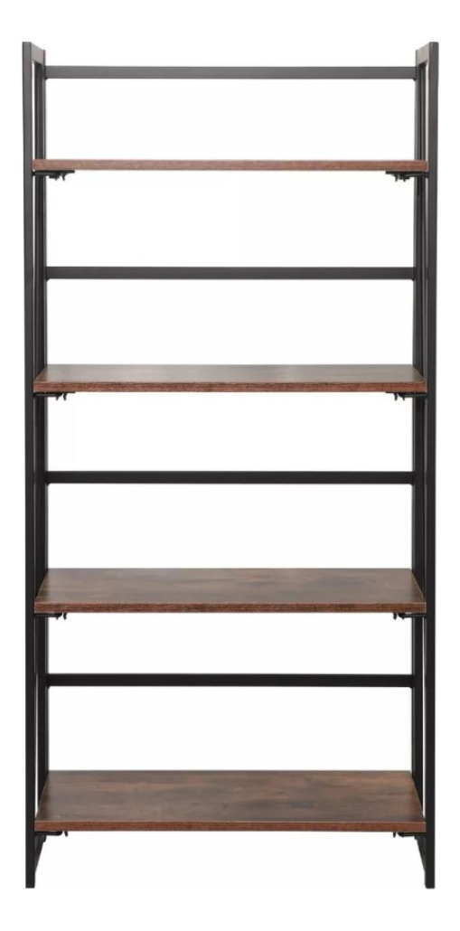 Biblioteca Repisa Estantería Industrial Multiuso Armario Madera / Negro - Imagen 2