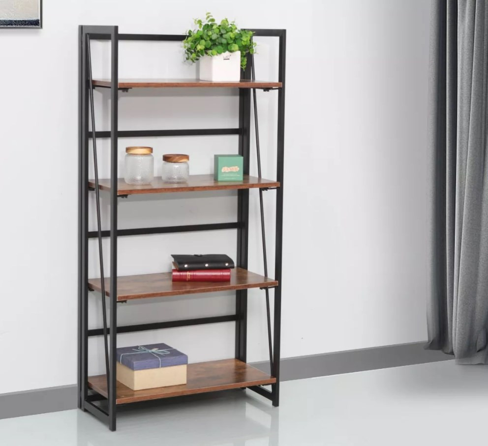 Biblioteca Repisa Estantería Industrial Multiuso Armario Madera / Negro - Imagen 7