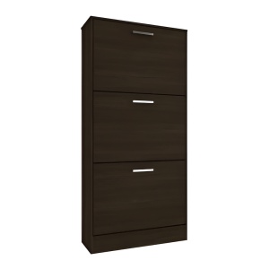 Zapatera 3 Puertas Con Fondo Que Sal Color Marrón Oscuro