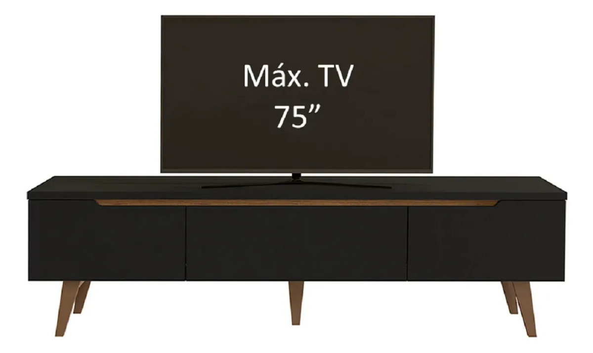 Rack Tv Living Comedor Mueble Modular - Muebles Web Negro - Imagen 4