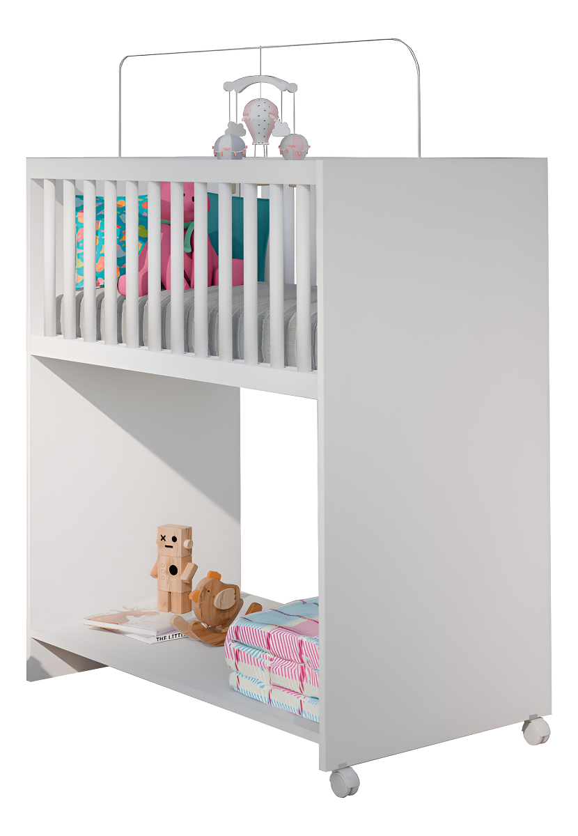 Mini Cuna Bebe Moises Multifuncion Colchon Estante Guardado