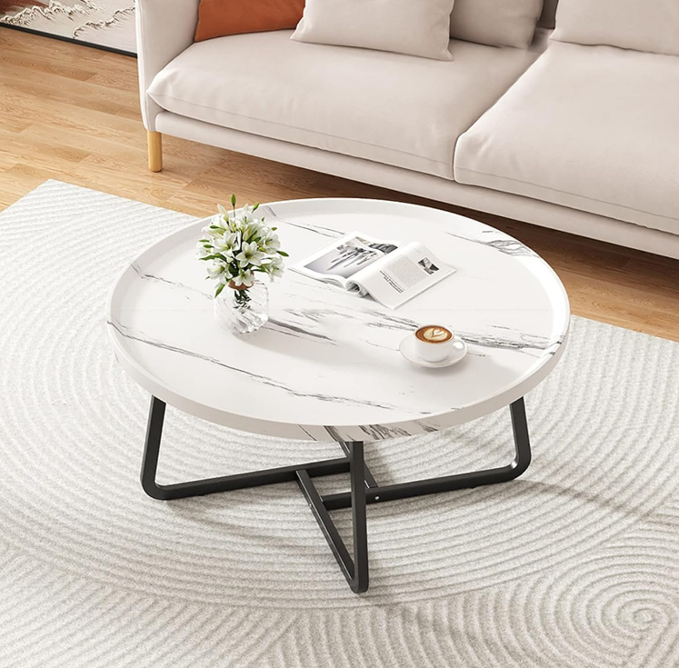 Ser Mesa Ratona Central Estilo Marmol Living - Muebes Web - Imagen 2