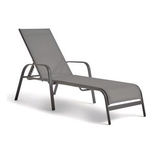 Reposera Tushop Gris Oscuro 6 Posiciones Acero Textilina Exterior