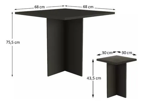 Juego Comedor 4 Sillas - Mesa + Banquetas - Desayunador - Negro - Imagen 4