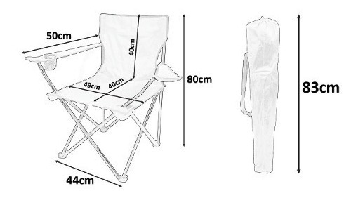 Silla Camping Pesca Plegable Estructura Metal - - Negro - Imagen 2