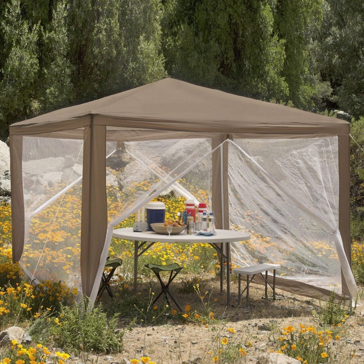 Gazebo Con Mosquitero 250 X 300 X 300 Cm Filtro Uv Reforzado - Beige - Imagen 2