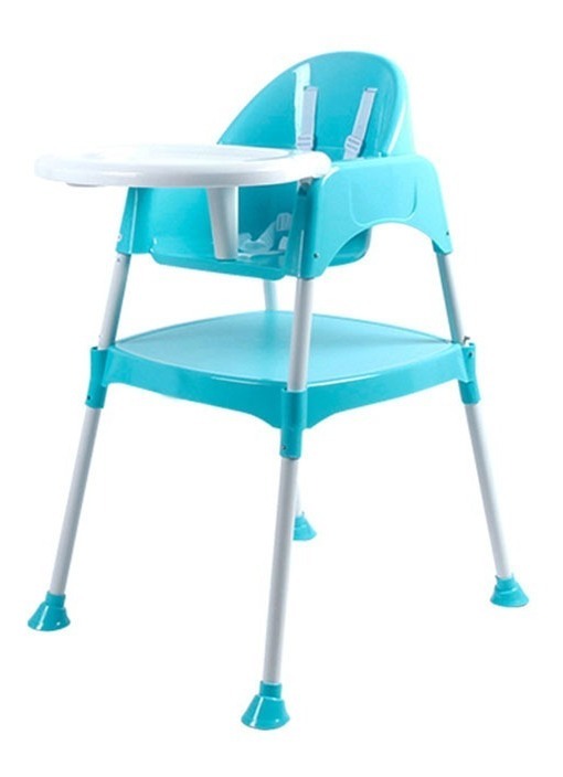 Silla De Comer Para Bebe Desmontable 2 En 1 Mesa Infantil - Azul