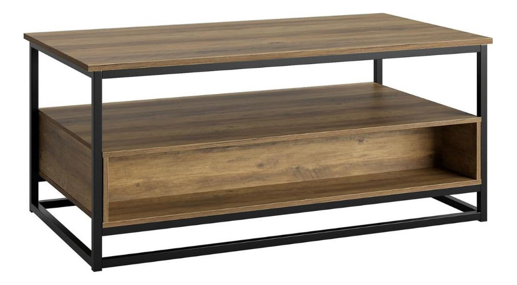Mesa De Centro Ratona Estilo Industrial Cajones - Imagen 4