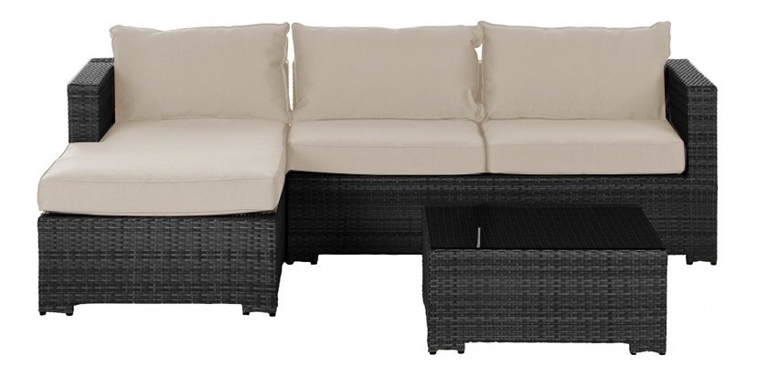 Juego De Jardin - Living Patio - Exteriores + Almohadones - Negro/Marrón