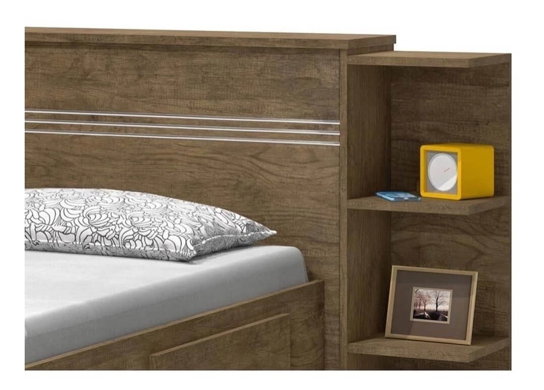 Cama Marinera Premium + Baul + Cajones + Repisa + Respaldo - Tabaco - Imagen 2