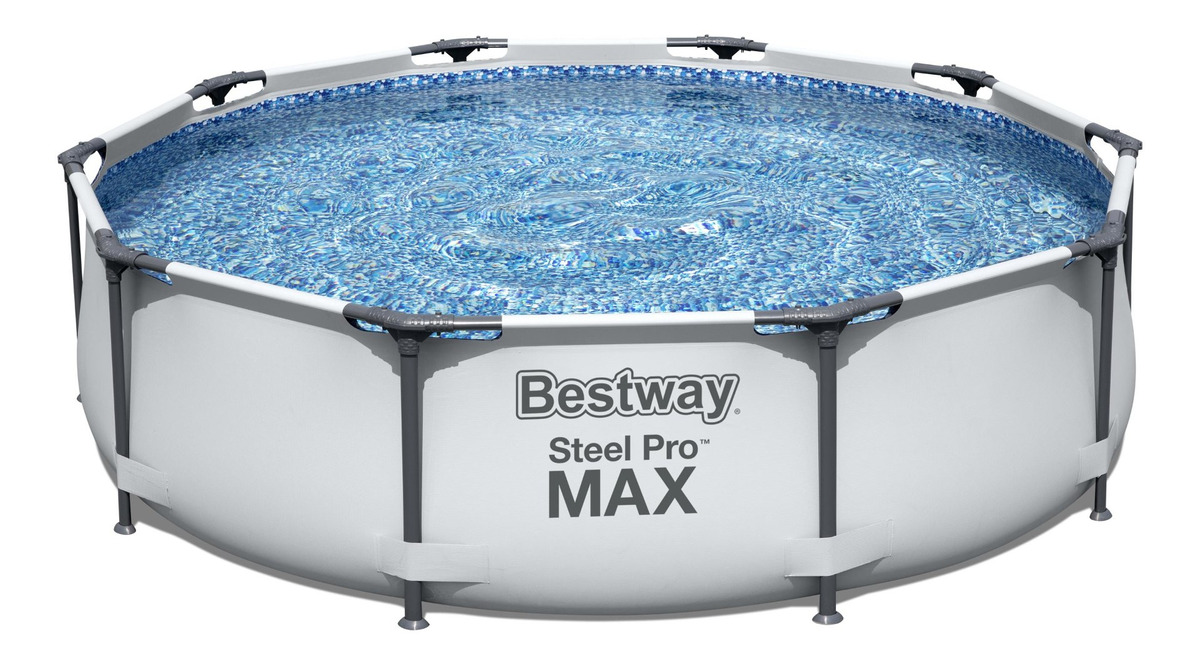 Pileta Estructural Bestway Steel Pro Max 561gx X 3.05 M De Ancho X 3.05 M De Diámetro Gris Claro Piedra Prismática