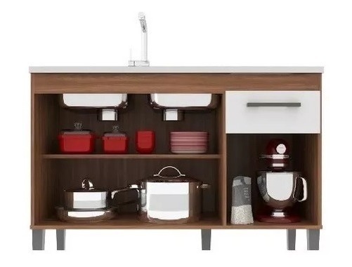 Mueble De Cocina Combo Panelero Aéreo Bajo Mesada Premium - Manchester/Blanco - Imagen 4