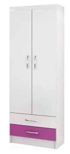 Dormitorio Infantil Ropero + Cómoda + Mesa Luz - Blanco/Rosa - Imagen 2
