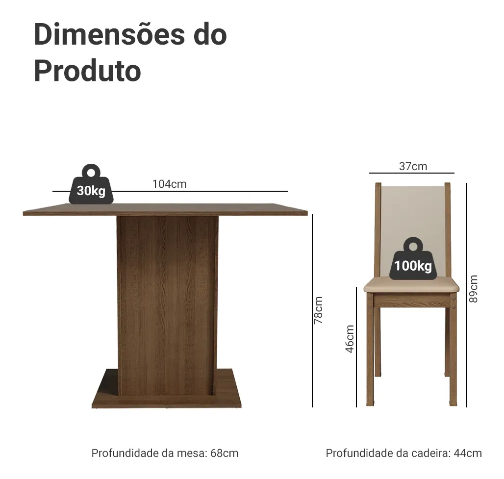 Juego De Comedor 4 Sillas Mesa Rectangular - Imagen 3