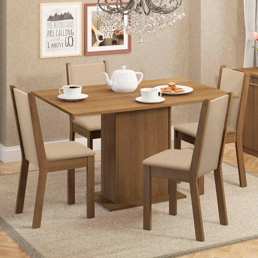 Juego De Comedor 4 Sillas Mesa Rectangular - Imagen 2