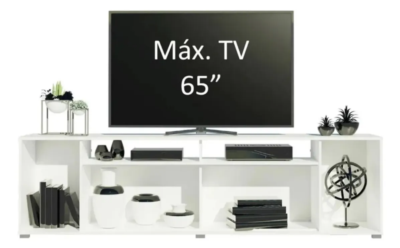 Rack Tv Living Modular Hasta 65′ – Blanco - Imagen 3